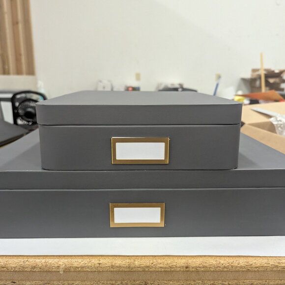 Project 62 Other - Project 62 2-Pack Gray Storage Boxes with Gold Label Holders